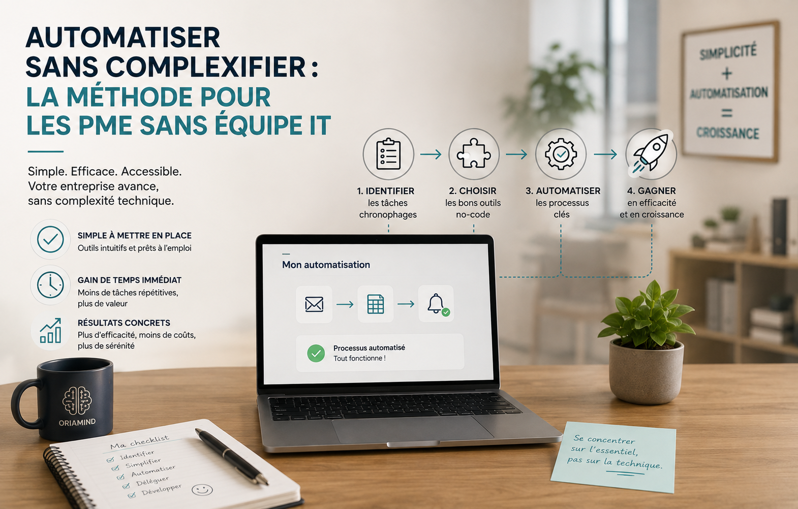Automatiser sans complexifier : méthode d'automatisation IA pour PME sans équipe IT dédiée